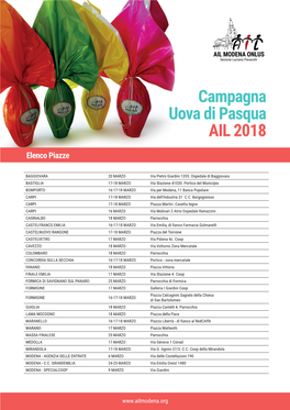 Campagna Uova Di Pasqua AIL 2018