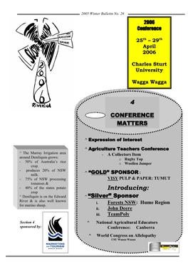 4. 2006 Conference Matters