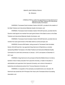 SENATE JOINT RESOLUTION 45 by Dickerson a RESOLUTION To