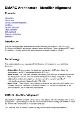 DMARC Architecture - Identifier Alignment