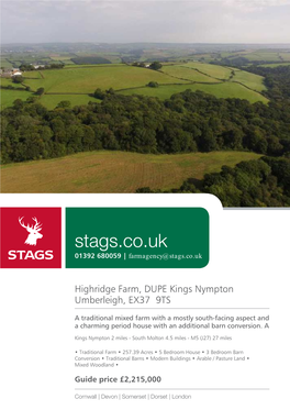 Stags.Co.Uk 01392 680059 | Farmagency@Stags.Co.Uk