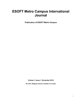 ESOFT Metro Campus International Journal