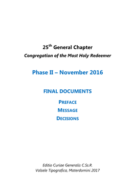 Phase II – November 2016