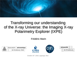 The Imaging X-Ray Polarimetry Explorer