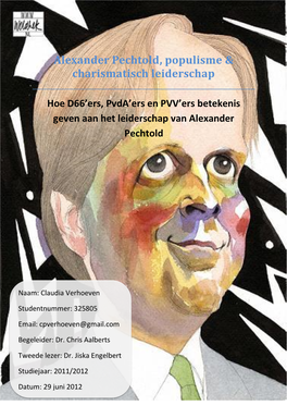 Alexander Pechtold, Populisme & Charismatisch Leiderschap