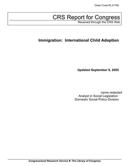 Immigration: International Child Adoption