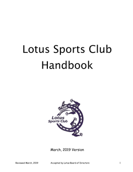 Lotus Sports Club Handbook