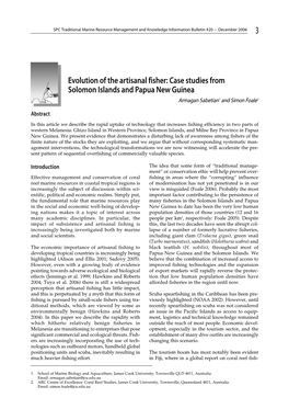 Case Studies from Solomon Islands and Papua New Guinea Armagan Sabetian1 and Simon Foale2