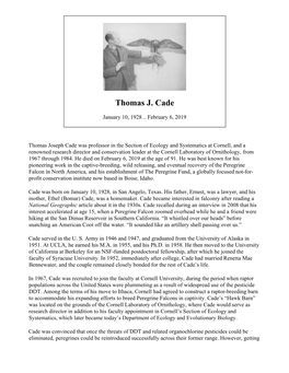 Thomas J. Cade