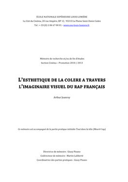 L'esthetique De La Colere a Travers L'imaginaire Visuel