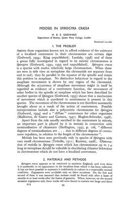 Of a Localised Centromere in Their Chromosomes Are Certain Alg