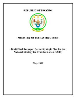 REPUBLIC of RWANDA MINISTRY of INFRASTRUCTURE Draft Final