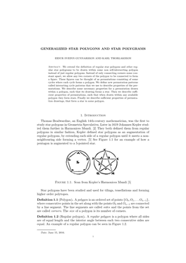 Generalized Star Polygons and Star Polygrams 1