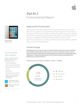 Ipad Air 2 Environmental Report