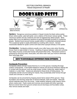 Dooryard Pests I