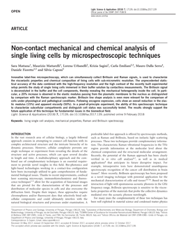 Non-Contact Mechanical and Chemical Analysis of Single Living Cells by Microspectroscopic Techniques
