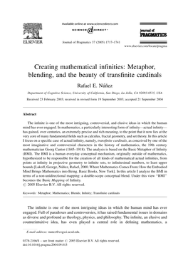 Creating Mathematical Infinities