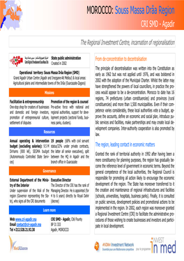 MOROCCO: Souss Massa Drâa Region CRI SMD - Agadir