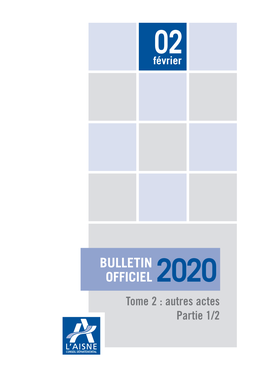 BULLETIN OFFICIEL 2020 Tome 2 : Autres Actes Partie 1/2 N° Date Intitulé