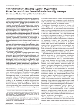 Neuromuscular Blocking Agents' Differential Bronchoconstrictive