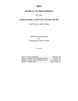 Journal of Proceedings Chautauqua County