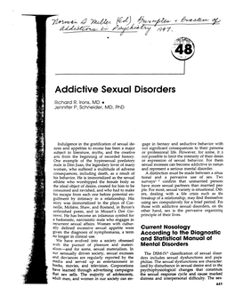 Addictive Sexual Disorders