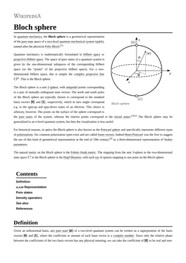 Bloch Sphere