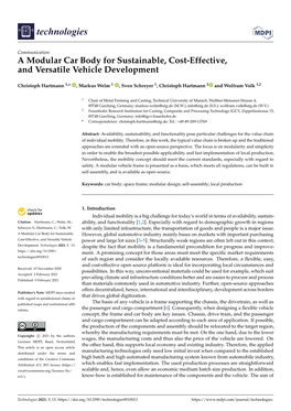 A Modular Car Body for Sustainable, Cost-Effective, and Versatile Vehicle Development