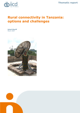 Rural Connectivity in Tanzania: Options and Challenges