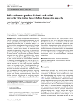 Different Inocula Produce Distinctive Microbial Consortia with Similar Lignocellulose Degradation Capacity