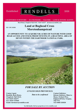 Land at Bughead Cross Moretonhampstead