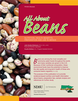 All About Beans: Nutrition, Health Benefits, Preparation and Use In