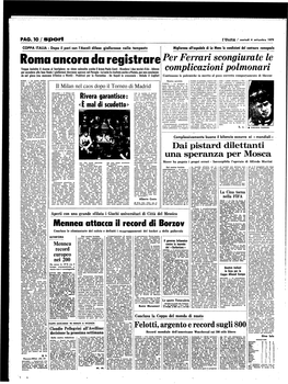 PAG. 10/ Sport 1* Unità / Martedì 4 Settembre 1979