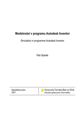 Modelování Vp Rog Ra Mu a U Todes K Inventor