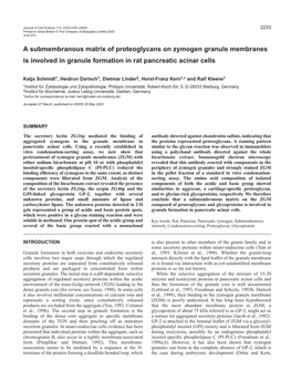 The Submembranous Network of Zymogen Granules 2235