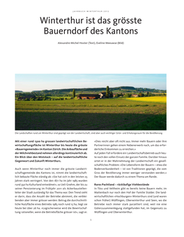 Winterthur Ist Das Grösste Bauerndorf Des Kantons