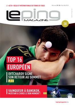 Top 16 Européen Ovtcharov Signe Son Retour Au Sommet P.11