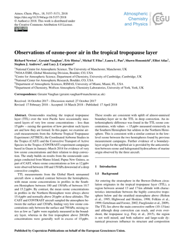 Observations of Ozone-Poor Air in the Tropical Tropopause Layer