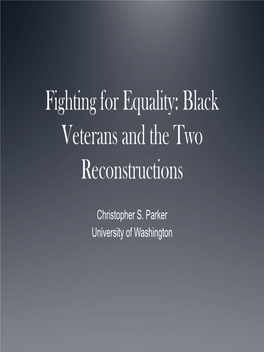 Fighting for Equality: Black Veterans and the Civil Rights Movement