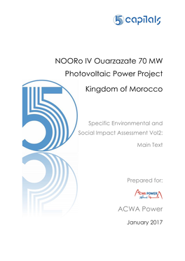 Nooro IV Ouarzazate 70 MW Photovoltaic Power Project