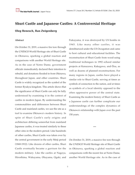Shuri Castle and Japanese Castles: a Controversial Heritage