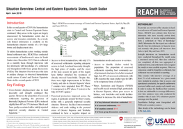 Situation Overview: Central and Eastern Equatoria States, South Sudan April- June 2019