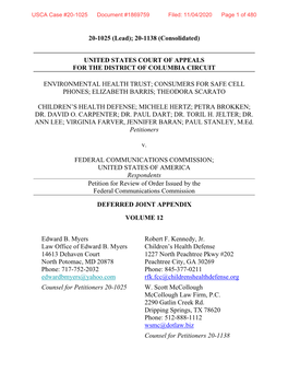 USCA Case #20-1025 Document #1869759 Filed: 11/04/2020 Page 1 of 480