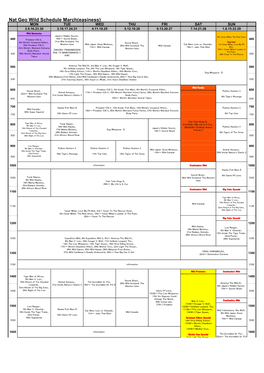 Nat Geo Wild Schedule March(Easiness)