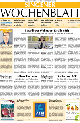 Singener Wochenblatt Vom 21. Oktober 2015