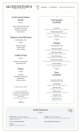 Drinks Dessert Web Menu