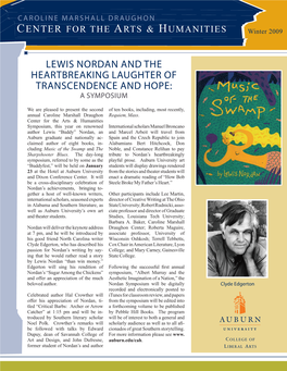 Lewis Nordan and the Heartbreaking Laughter of Transcendence and Hope: a Symposium