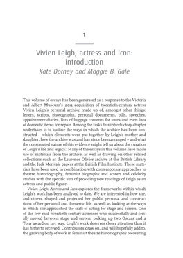 Vivien Leigh, Actress and Icon: Introduction Kate Dorney and Maggie B