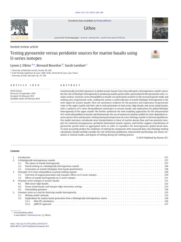 Testing Pyroxenite Versus Peridotite Sources for Marine Basalts Using U-Series Isotopes