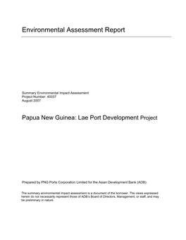 Lae Port Development Project